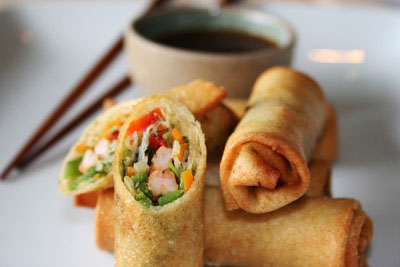 Crab, Prawn & Ginger Spring Rolls As Prawns Starters